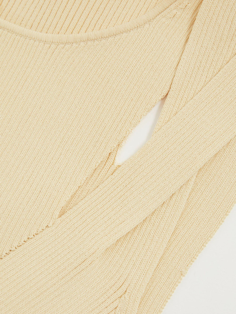 Cut-Out Rib-Knit Vest Cream | Women