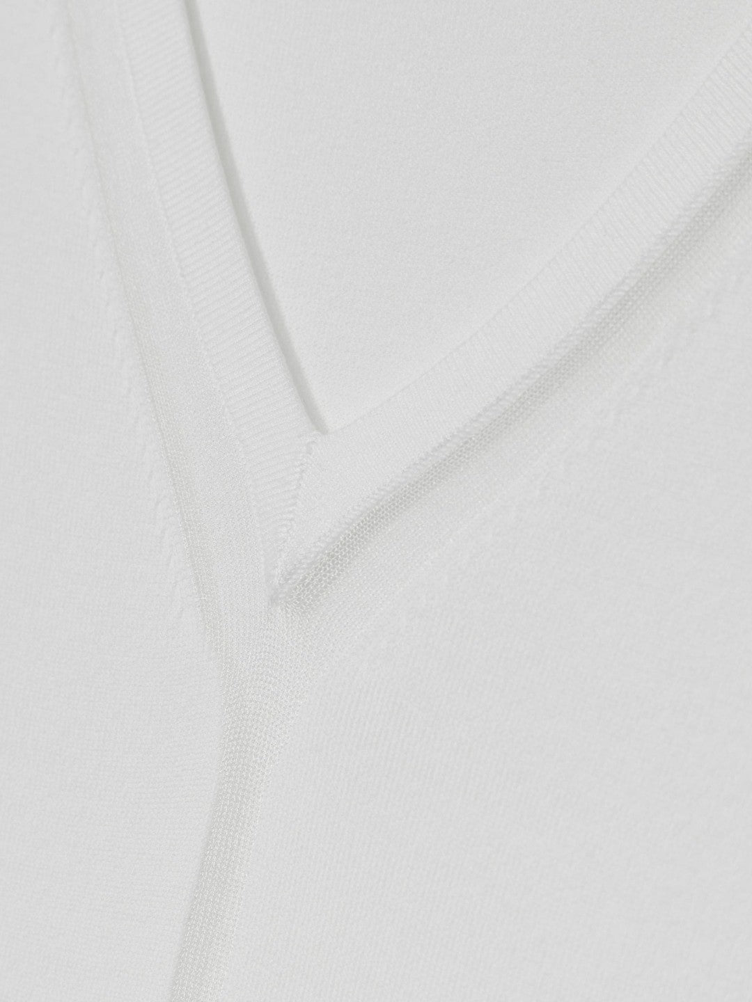 Sheer-Detail V-Neck Top White | Women