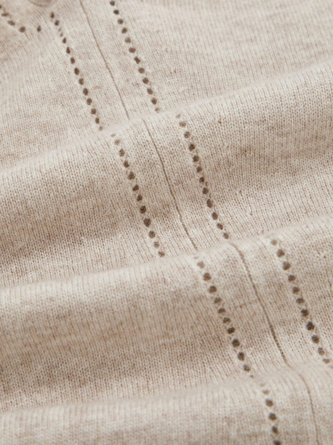 Wool-Blend Open-Stitch Jumper with Cashmere Oatmeal Neutral | Women
