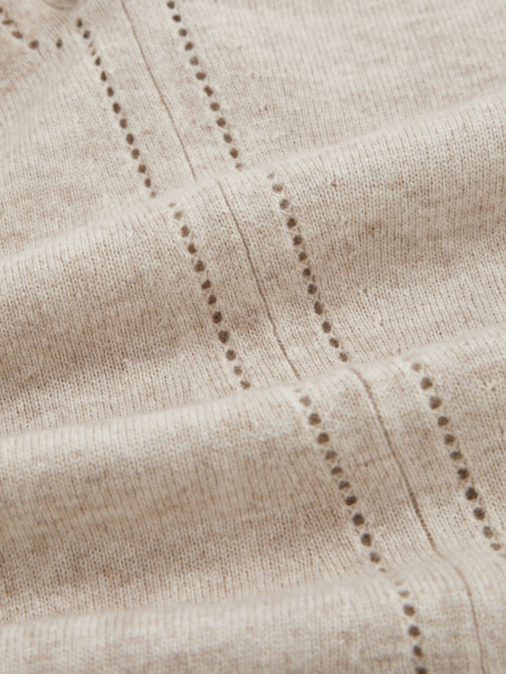 Wool-Blend Open-Stitch Jumper with Cashmere Oatmeal Neutral | Women
