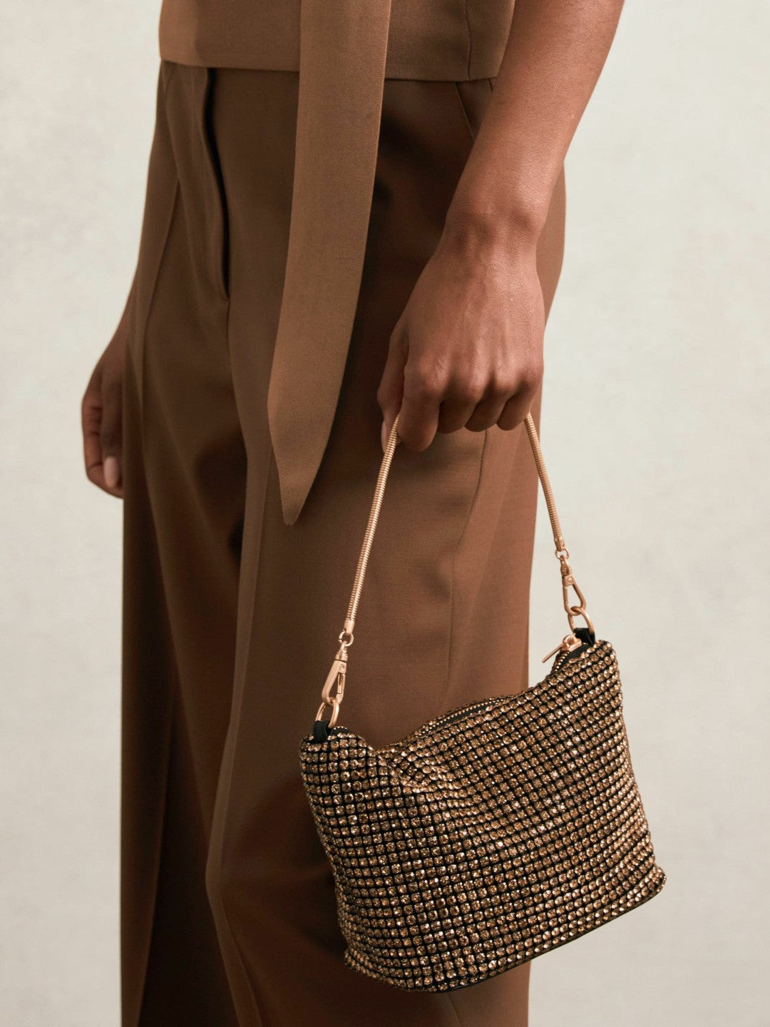 Crystal Bracelet Pouch Bag Gold | Women
