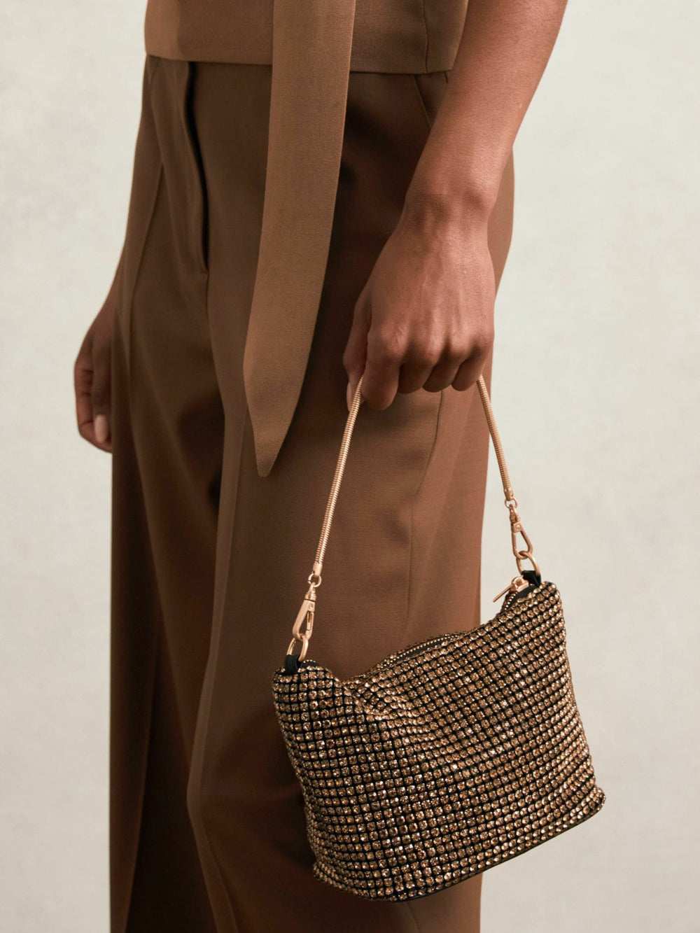 Crystal Bracelet Pouch Bag Gold | Women