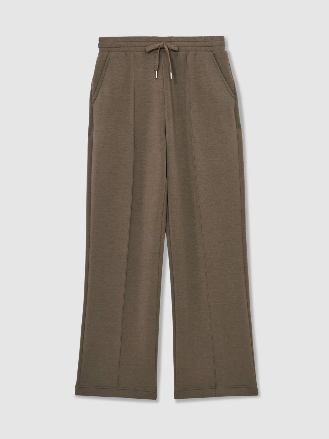 Petite Modal-Blend Interlock Wide-Leg Joggers Khaki Green | Women