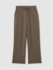 Petite Modal-Blend Interlock Wide-Leg Joggers Khaki Green | Women