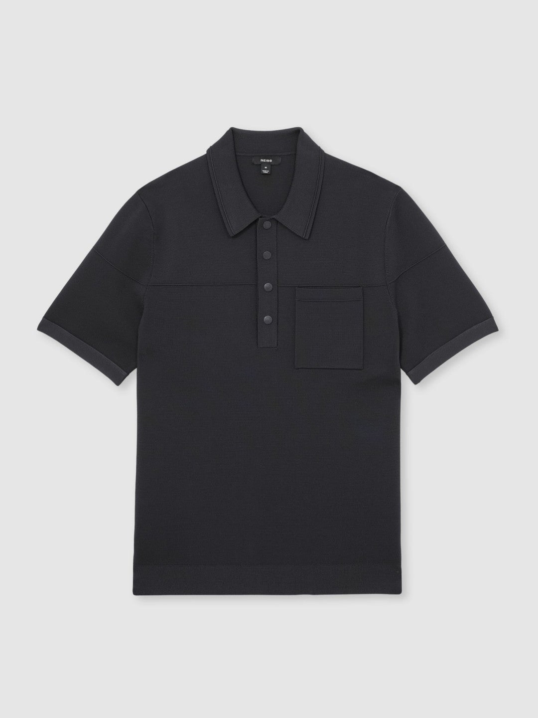 Press-Stud Seam-Detail Polo Shirt Navy | Men