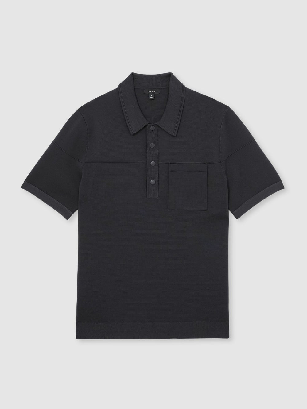 Press-Stud Seam-Detail Polo Shirt Navy | Men