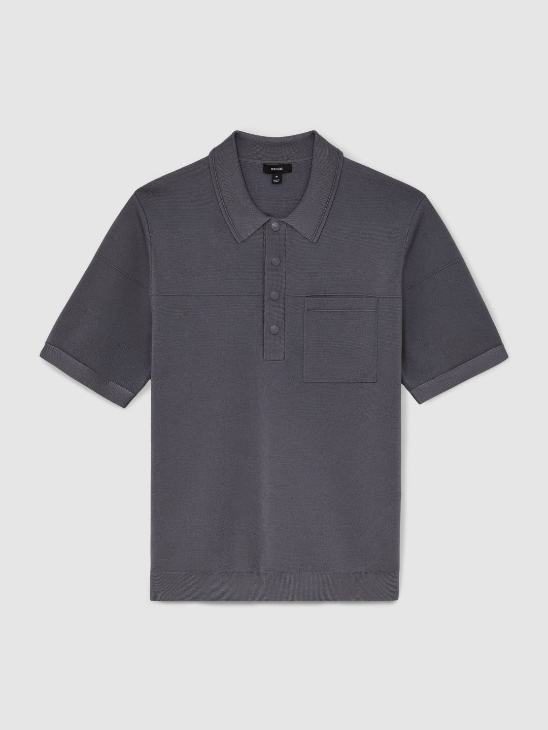 Press-Stud Seam-Detail Polo Shirt Airforce Blue | Men