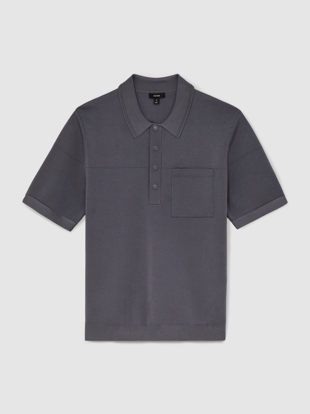 Press-Stud Seam-Detail Polo Shirt Airforce Blue | Men