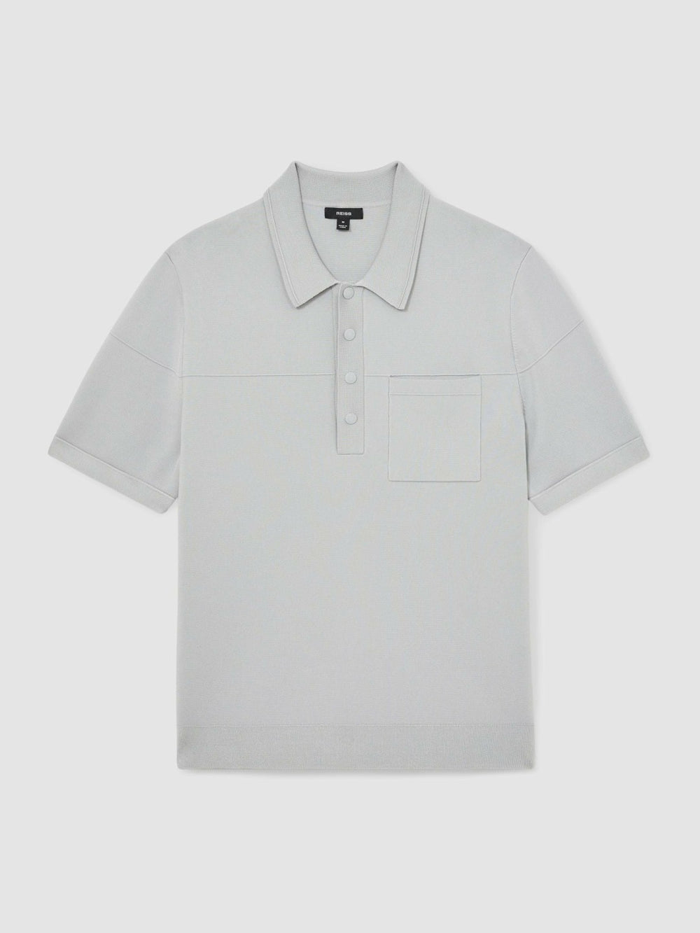 Press-Stud Seam-Detail Polo Shirt Ice Grey | Men