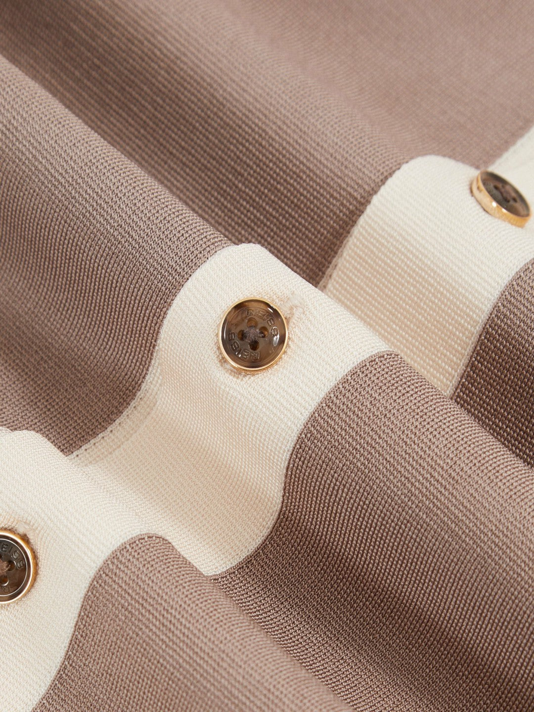 Colour-Block Cuban-Collar Knit Shirt Taupe Brown/Light Stone | Men