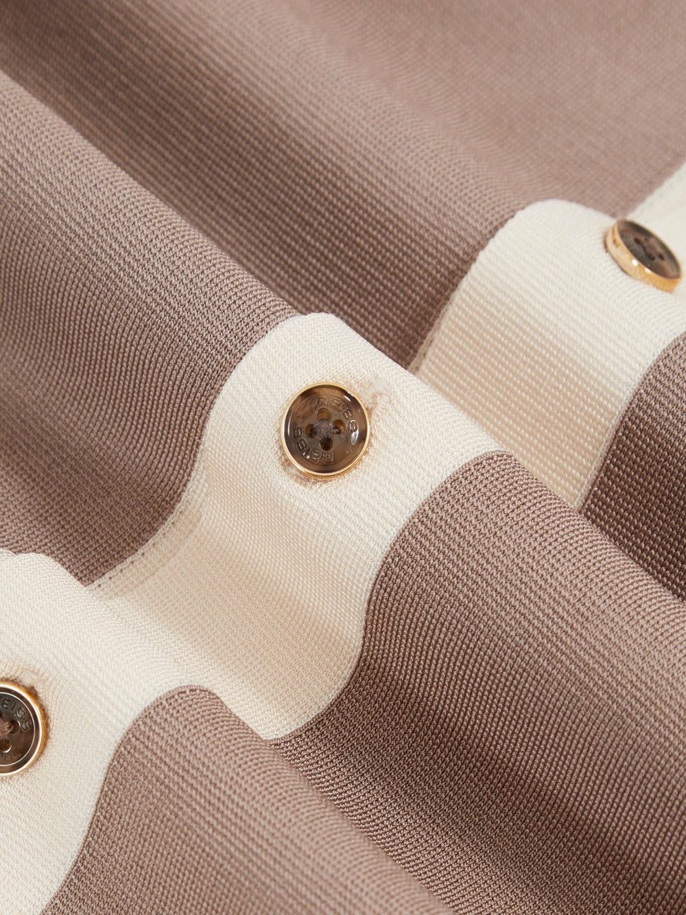 Colour-Block Cuban-Collar Knit Shirt Taupe Brown/Light Stone | Men