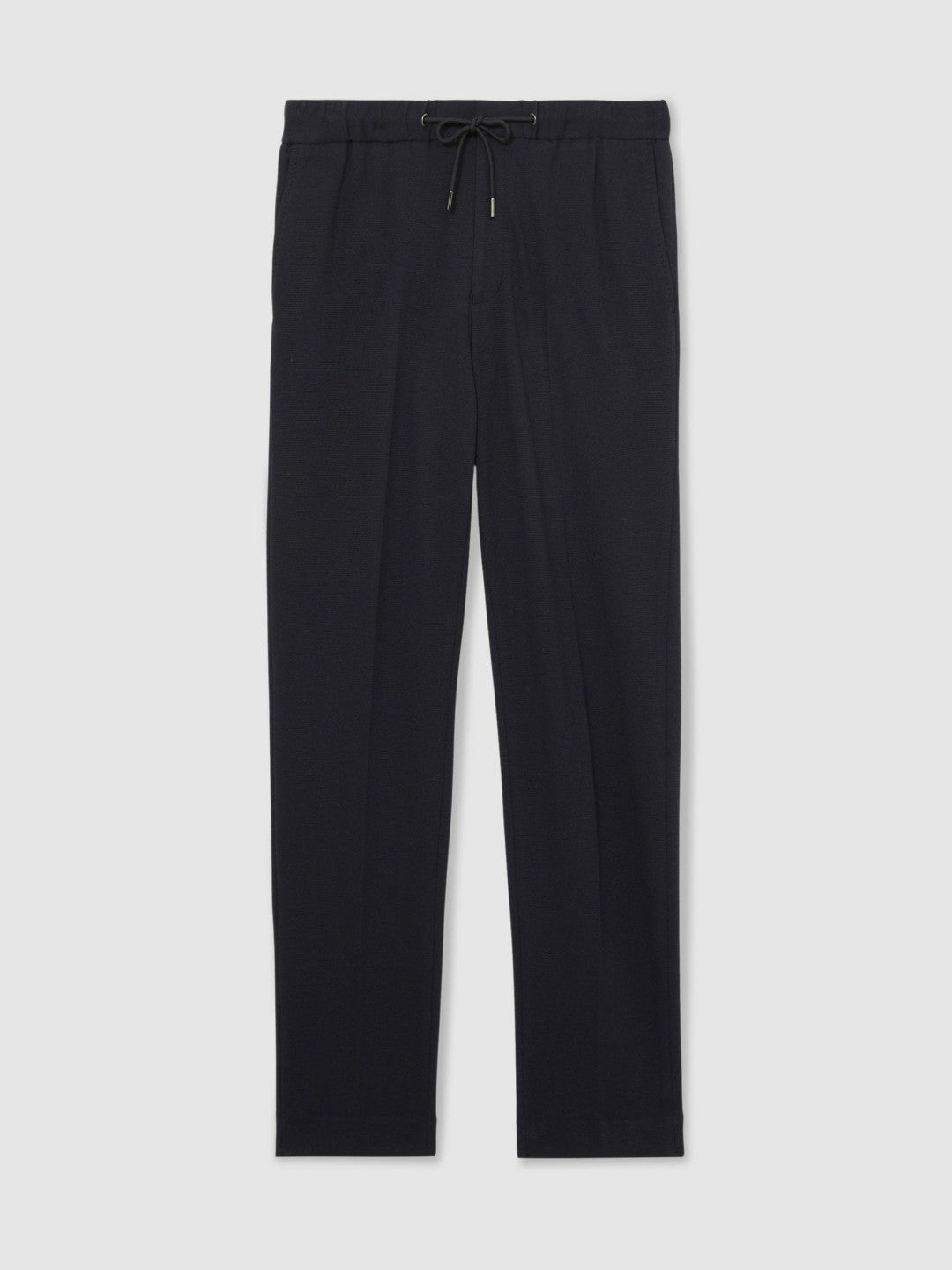 Slim Fit Jersey Drawstring Suit Trousers Navy | Men