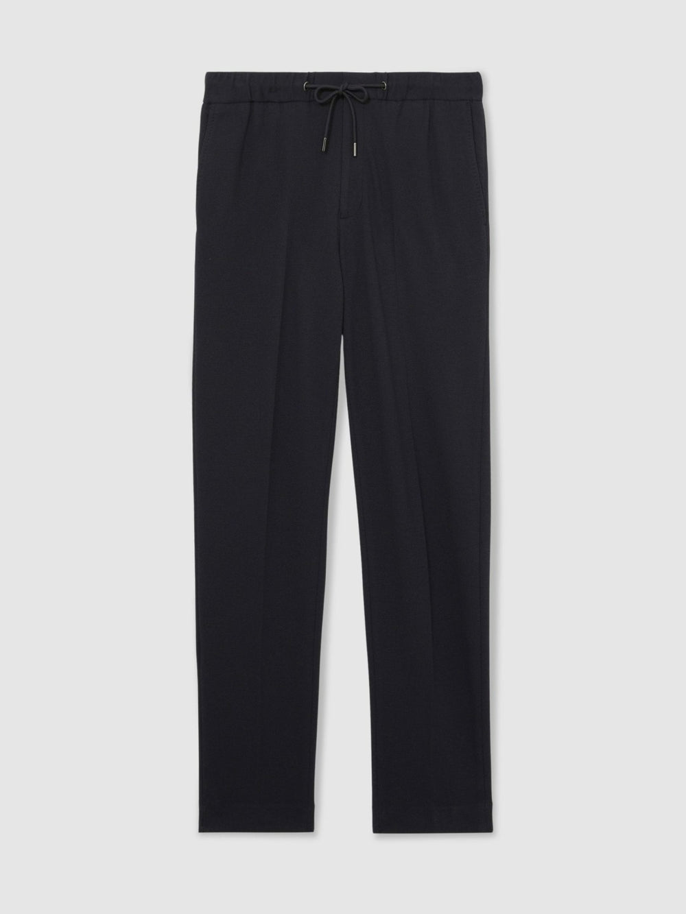 Slim Fit Jersey Drawstring Suit Trousers Navy | Men