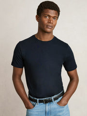 Cotton Crew-Neck T-shirts 3 Pack White/Navy/Airforce Blue | Men