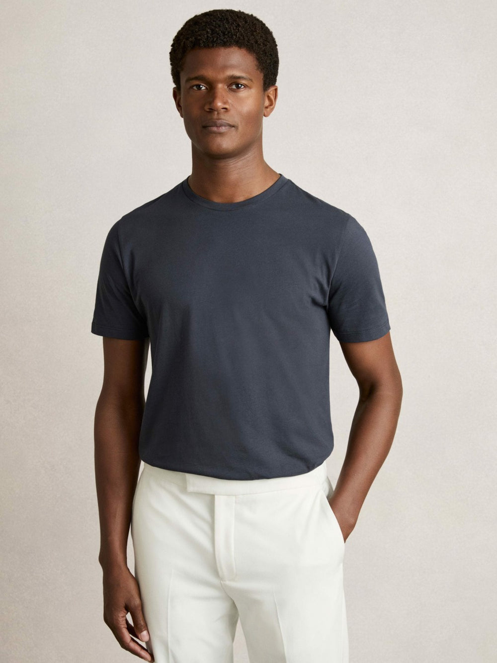 Cotton Crew-Neck T-shirts 3 Pack White/Navy/Airforce Blue | Men