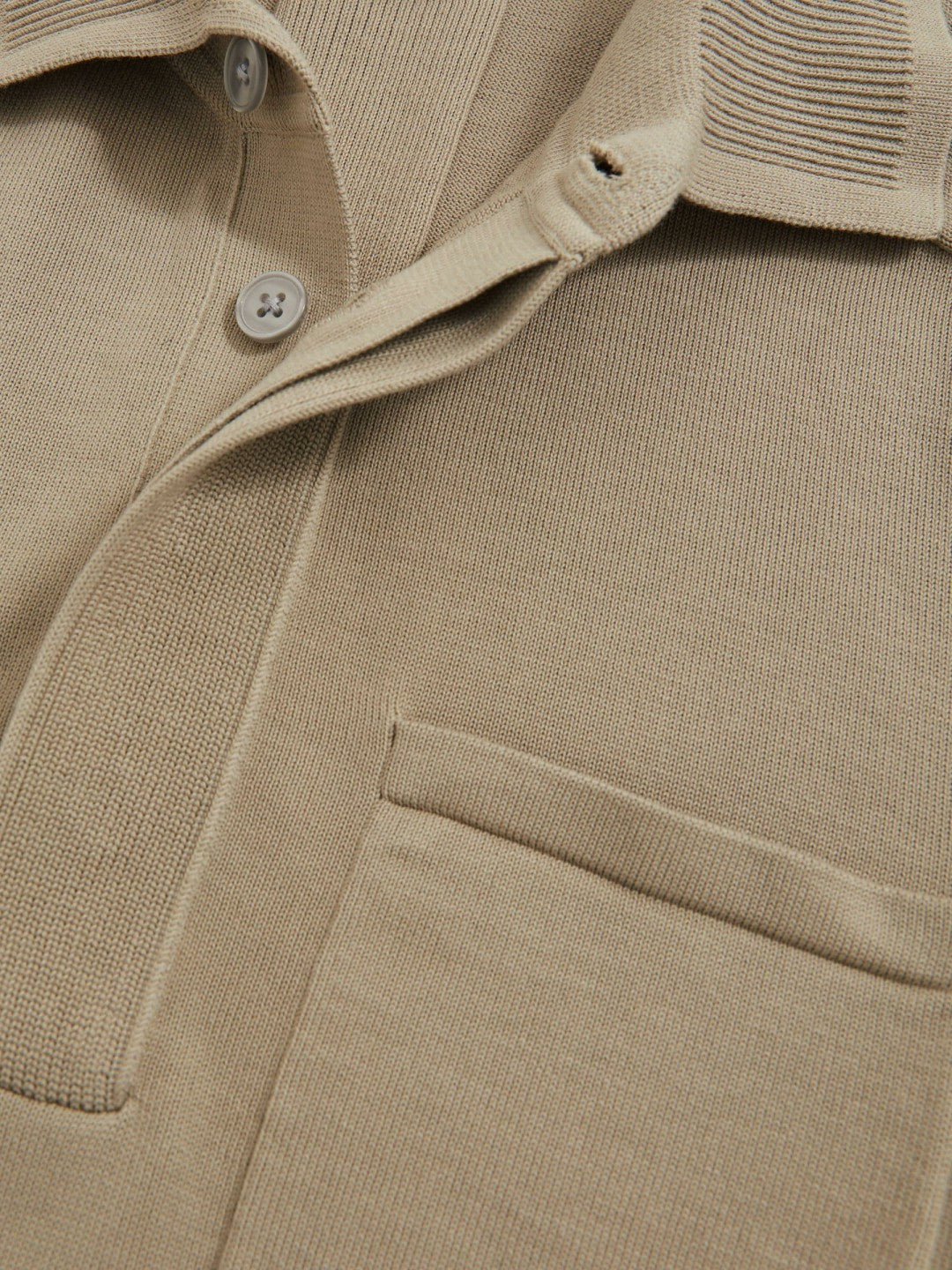 Cotton Concealed Placket Polo Shirt Light Sage Green | Men