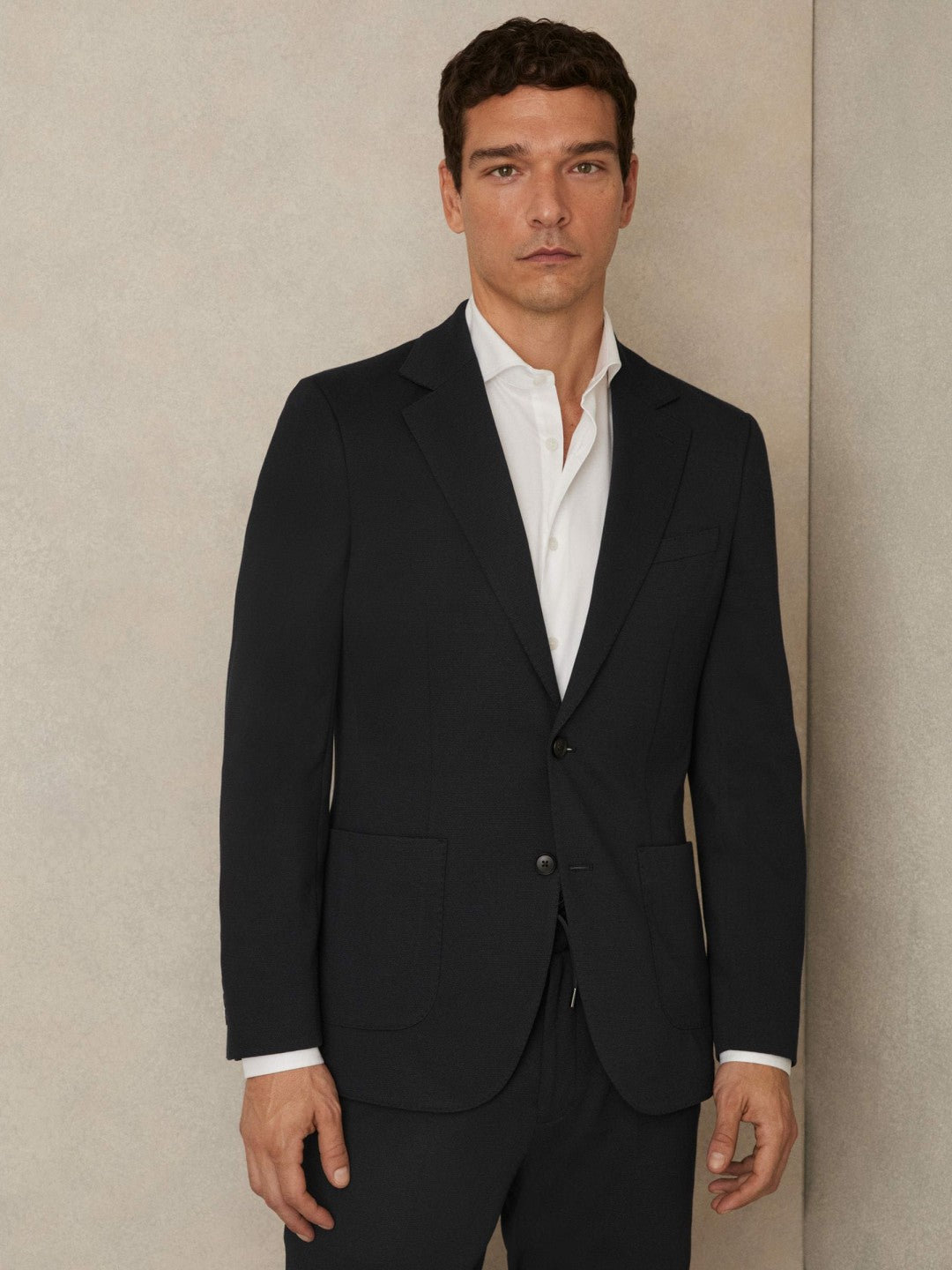 Slim-Fit Single-Breasted Jersey Suit Blazer Navy | Men