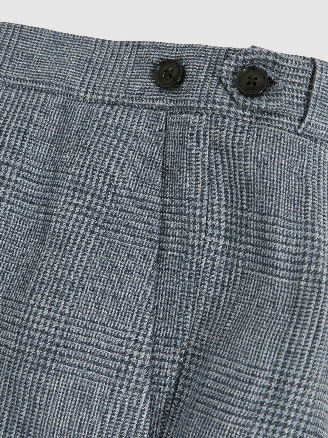 Slim Fit Linen Check Suit Trousers Soft Blue | Men