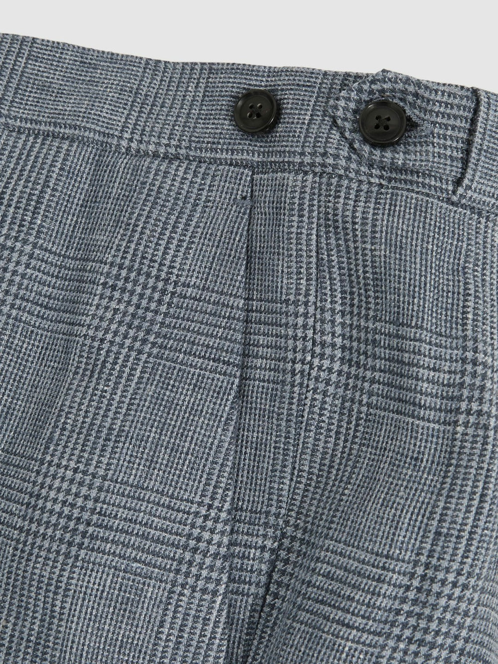 Slim Fit Linen Check Suit Trousers Soft Blue | Men