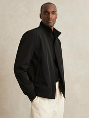 Funnel-Neck Technical Jacket Black | Men