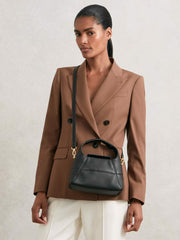 Grained-Leather Shoulder Bag Black | Women