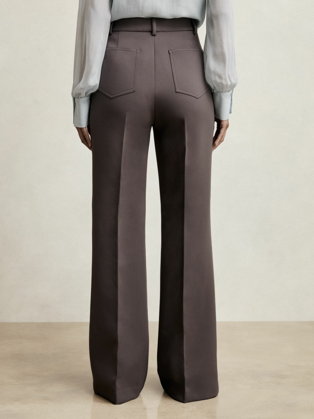 Twill Patch-Pocket Flared Trousers Mauve Neutral | Women