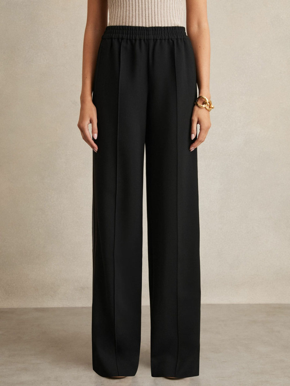 Side-Stripe Wide-Leg Trousers Black | Women