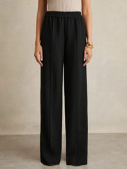 Side-Stripe Wide-Leg Trousers Black | Women