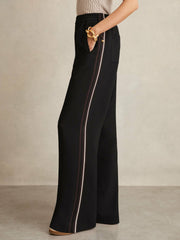 Side-Stripe Wide-Leg Trousers Black | Women