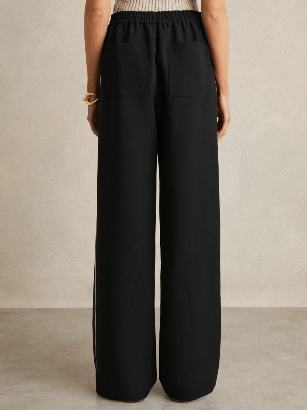 Side-Stripe Wide-Leg Trousers Black | Women