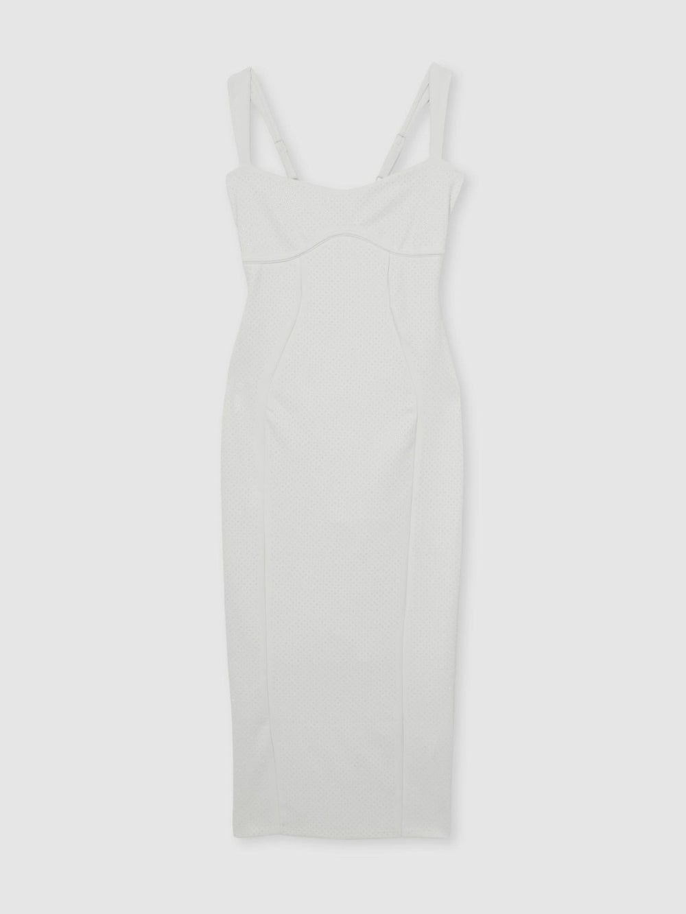 Good American Scuba Crystal Midi Dress White | Women