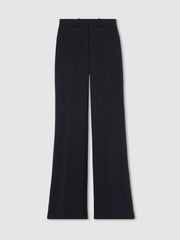 Petite Twill Patch-Pocket Flared Trousers Navy | Women