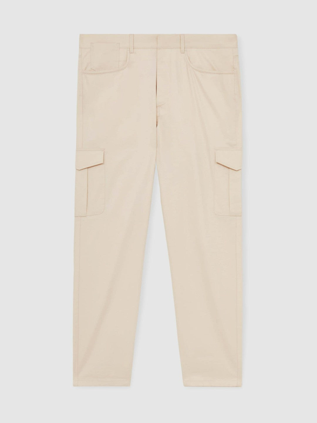 Cotton-Lyocell Cargo Trousers Light Stone | Men