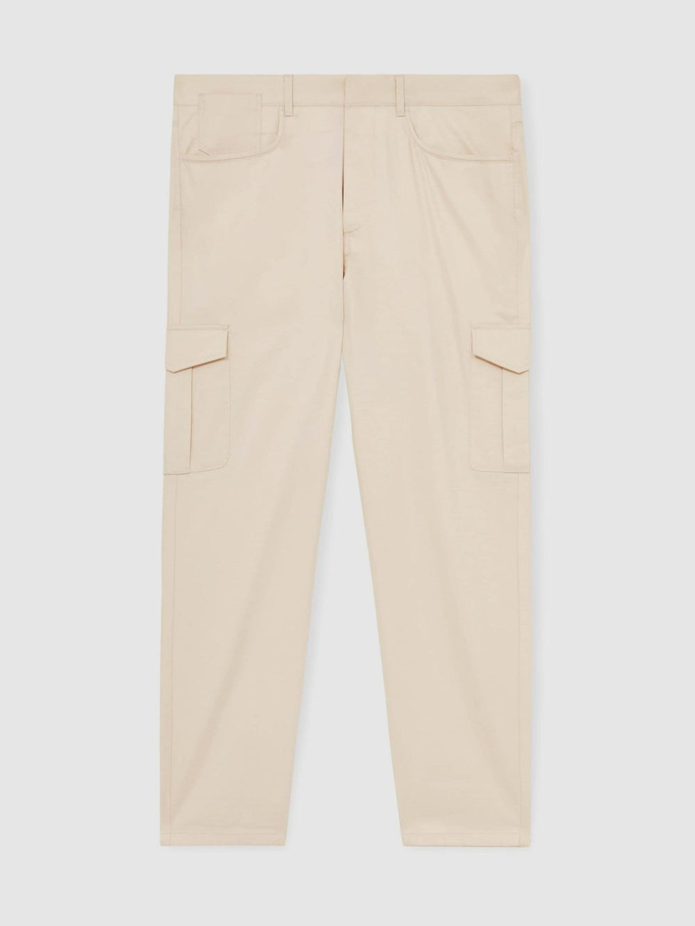 Cotton-Lyocell Cargo Trousers Light Stone | Men