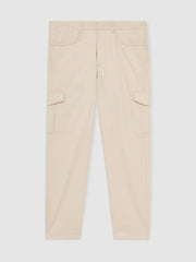 Cotton-Lyocell Cargo Trousers Light Stone | Men