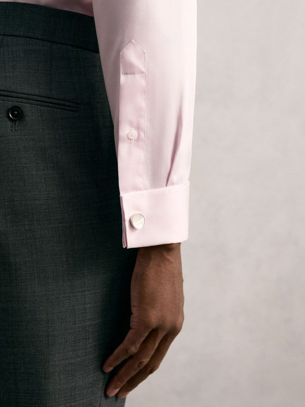 Slim Fit Slim-Fit Cotton-Sateen Shirt Pink | Men