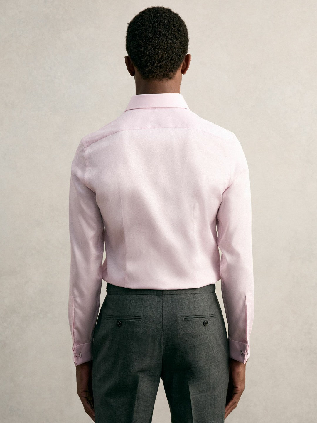 Slim Fit Slim-Fit Cotton-Sateen Shirt Pink | Men