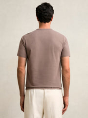 Stretch-Cotton Crew-Neck T-Shirt Taupe Brown | Men