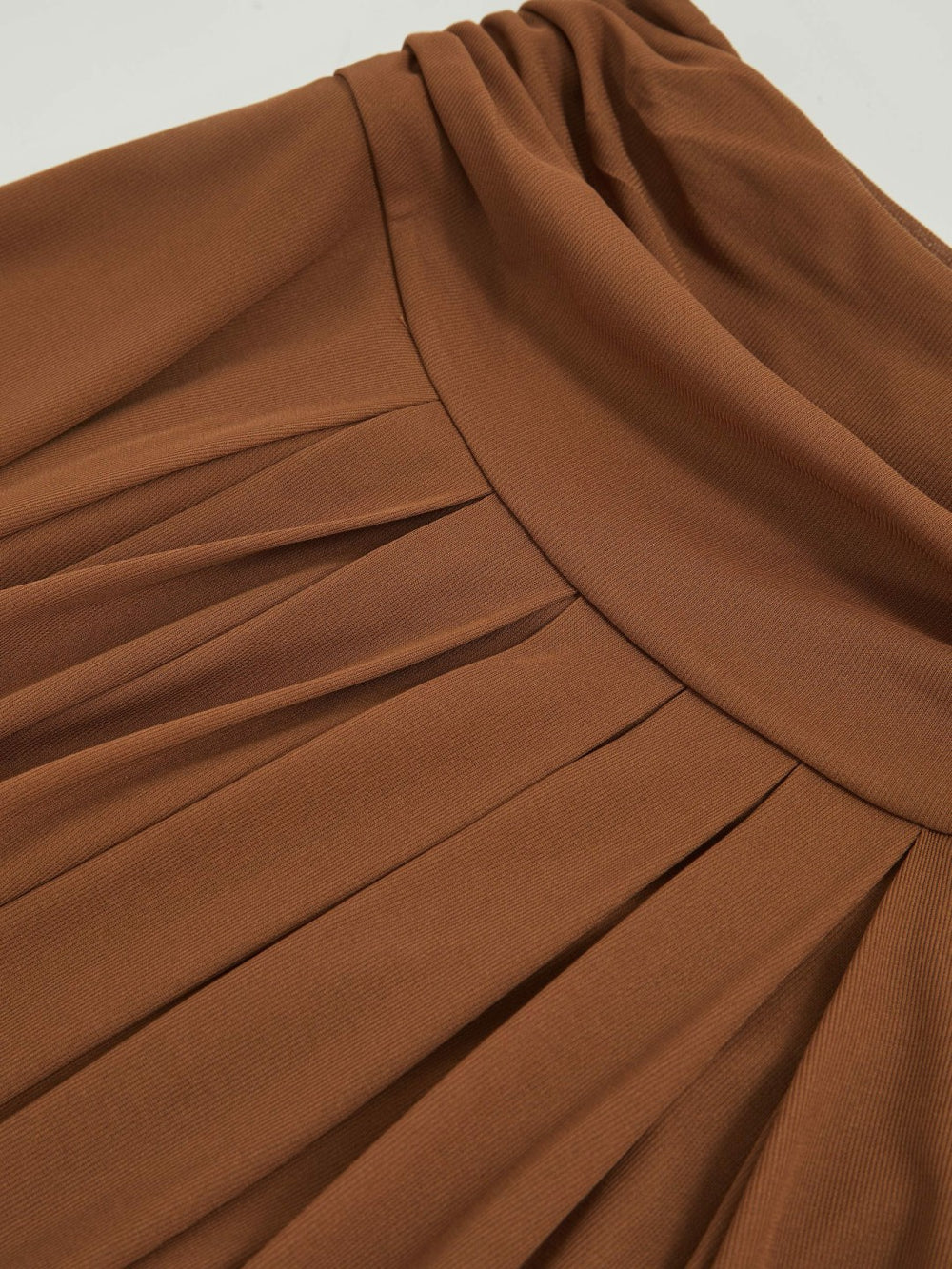 Jersey Ruched-Waist Maxi Skirt Tan Brown | Women