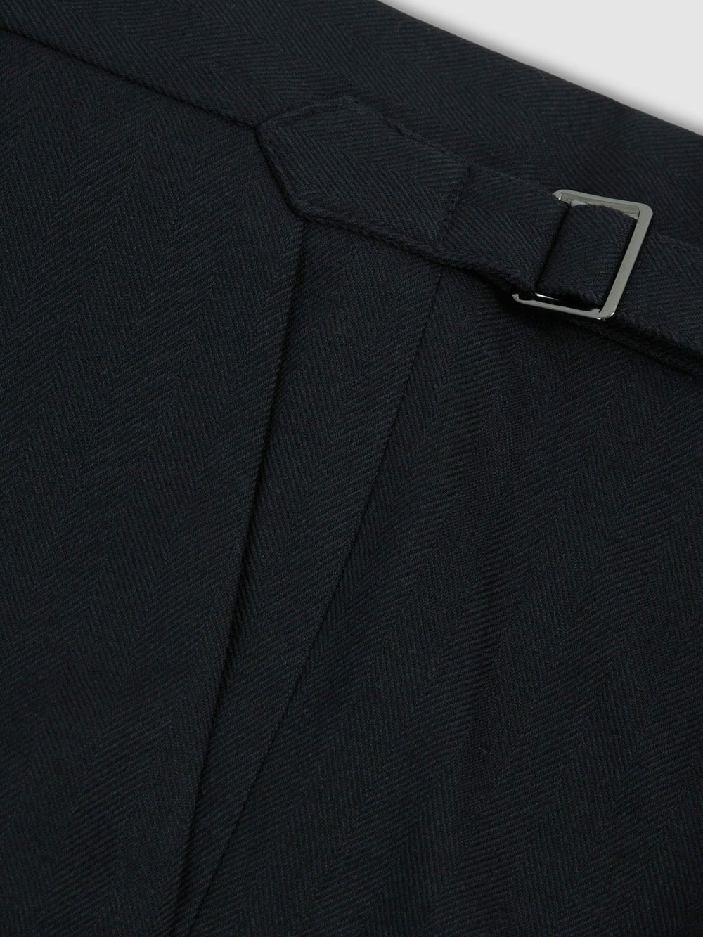 Regular Fit Herringbone Trousers With Cotton Navy | Men