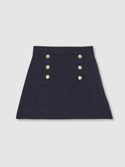 3-9 yrs Knitted Button-Detail A-Line Skirt Navy | Children & Baby