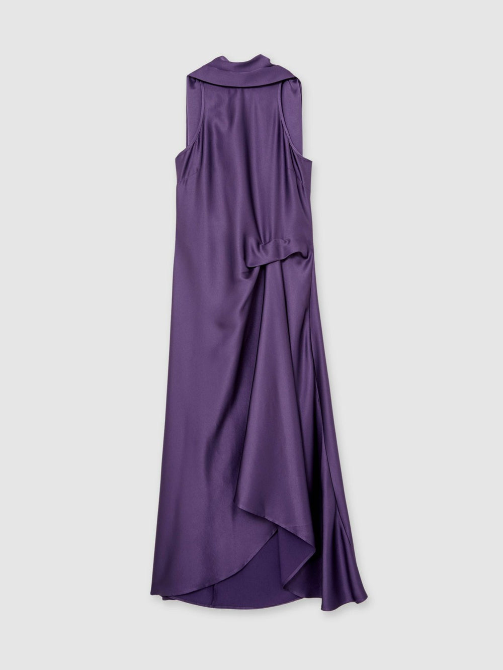 Petite Satin Tuck-Detail Cape Midi Dress Purple | Women