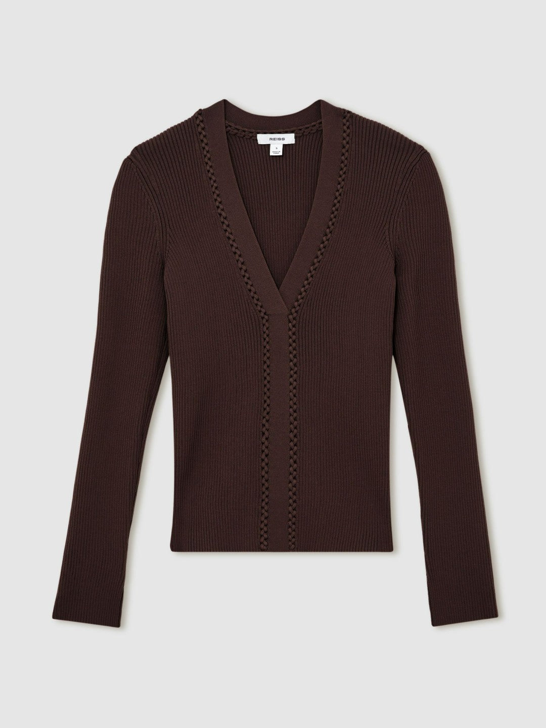 Craft-Stitch Rib-Knit Top Mocha Brown | Women