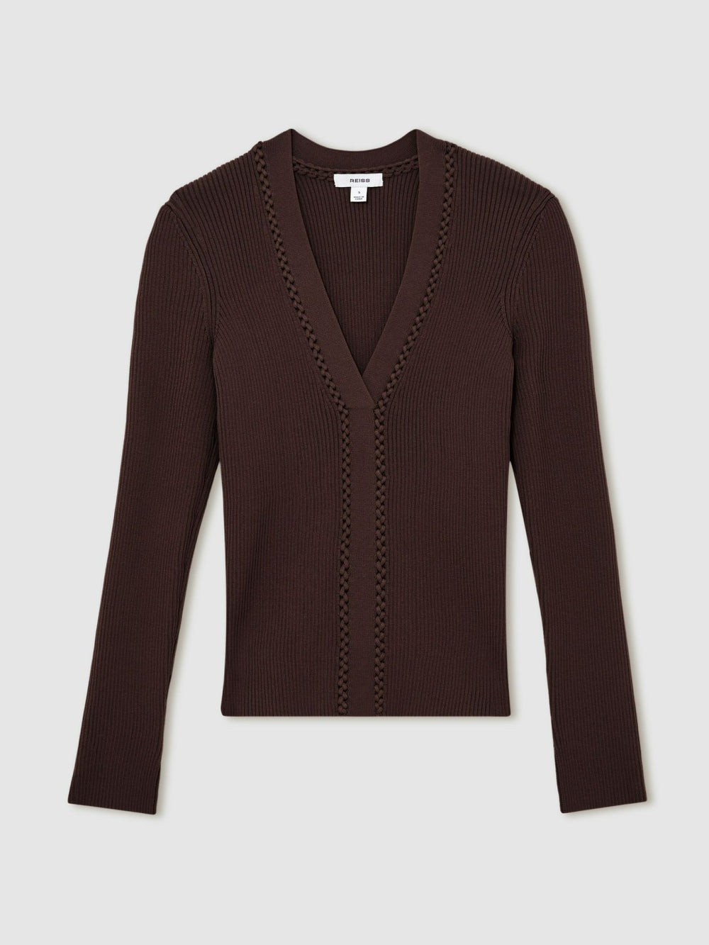 Craft-Stitch Rib-Knit Top Mocha Brown | Women