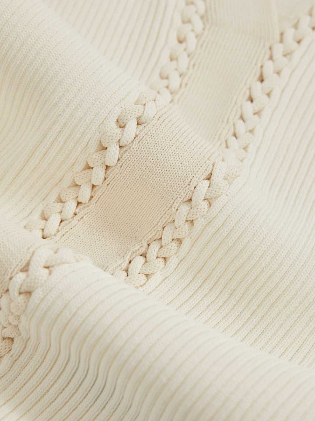 Craft-Stitch Rib-Knit Vest Ivory/Ecru | Women