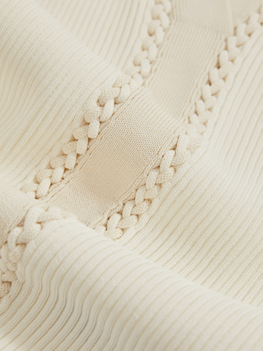 Craft-Stitch Rib-Knit Vest Ivory/Ecru | Women