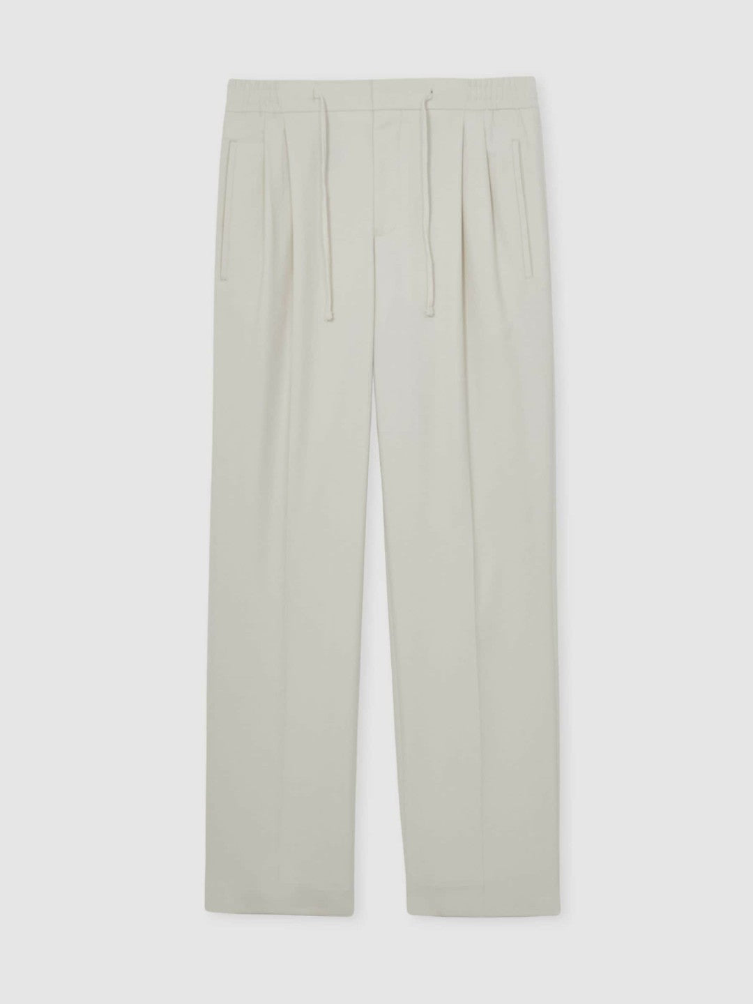 Relaxed-Fit Twill Drawstring Trousers Ecru | Men