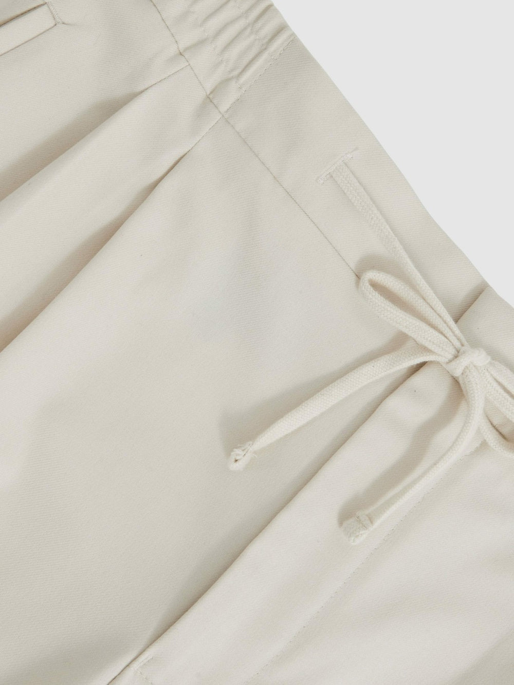 Relaxed-Fit Twill Drawstring Trousers Ecru | Men