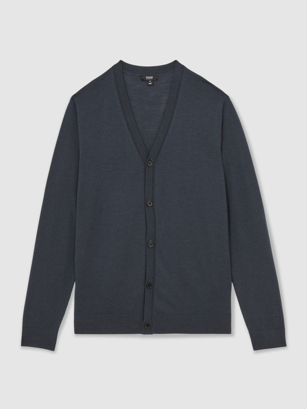 Merino Wool Button-Through Cardigan Midnight Navy | Men