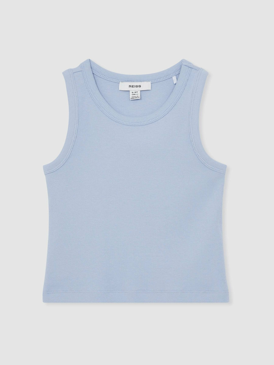 9-13 yrs Stretch-Cotton Ribbed Vest Blue | Children & Baby